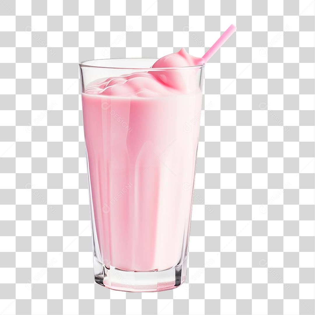 Milkshake de Morango PNG Transparente