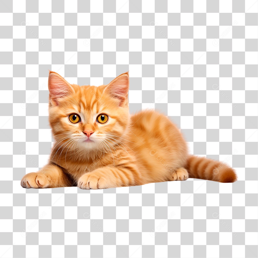 Gato Amarelo PNG Transparente