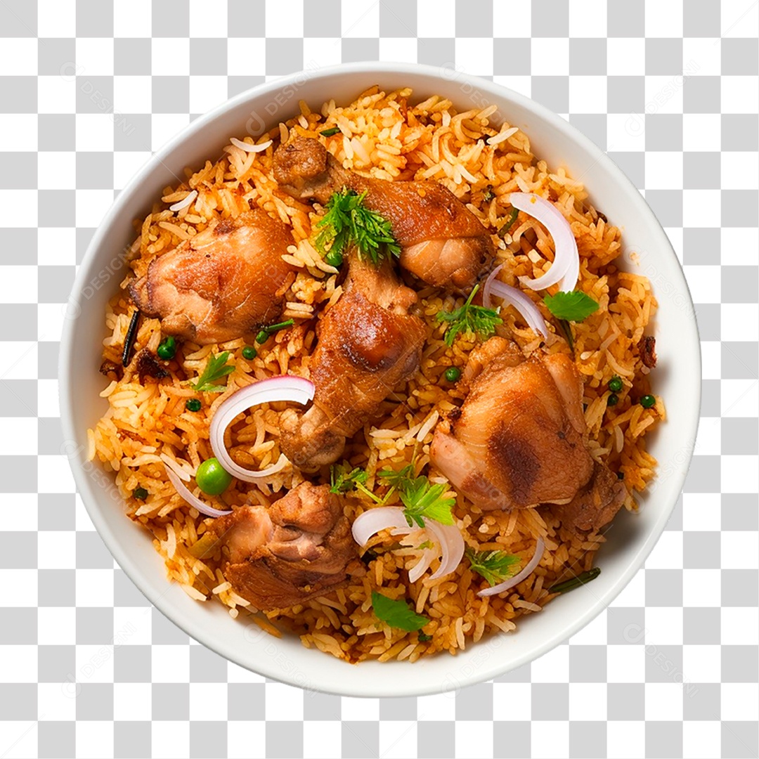Tigela de Frango com Arroz PNG Transparente