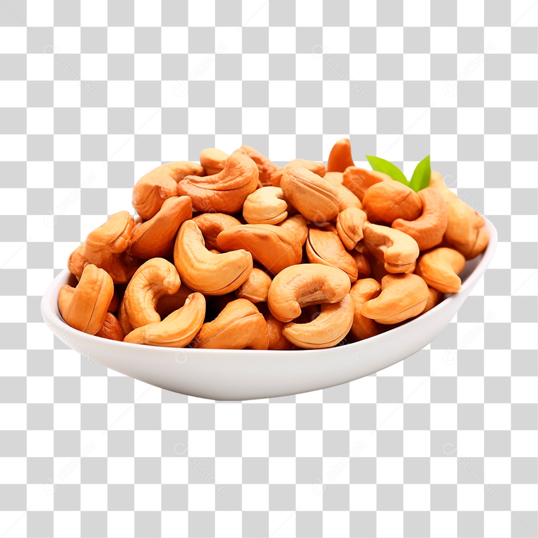 Tigela com Castanhas de Caju PNG Transparente