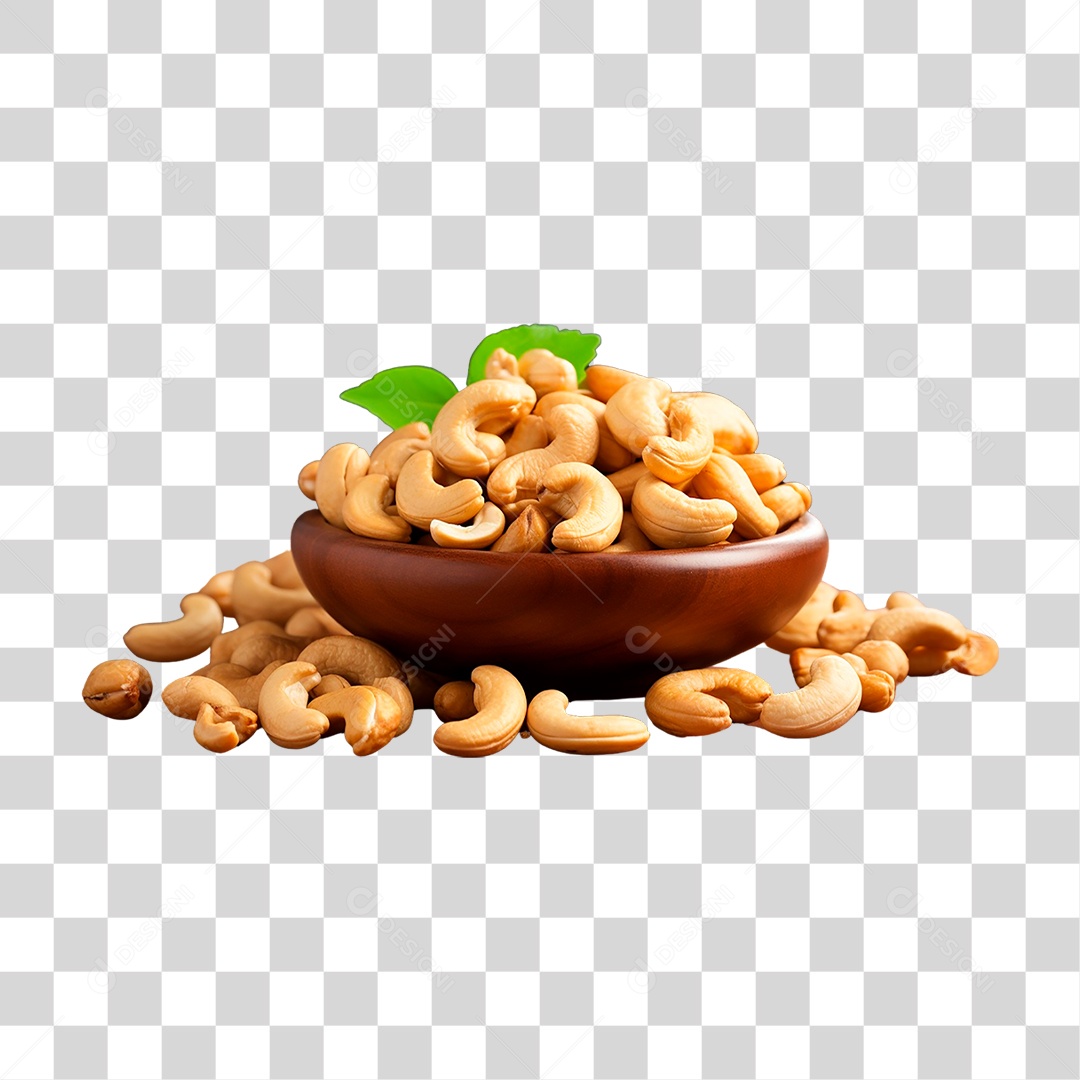 Tigela com Castanhas de Caju PNG Transparente