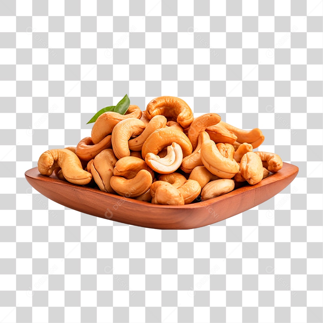 Tigela com Castanhas de Caju PNG Transparente