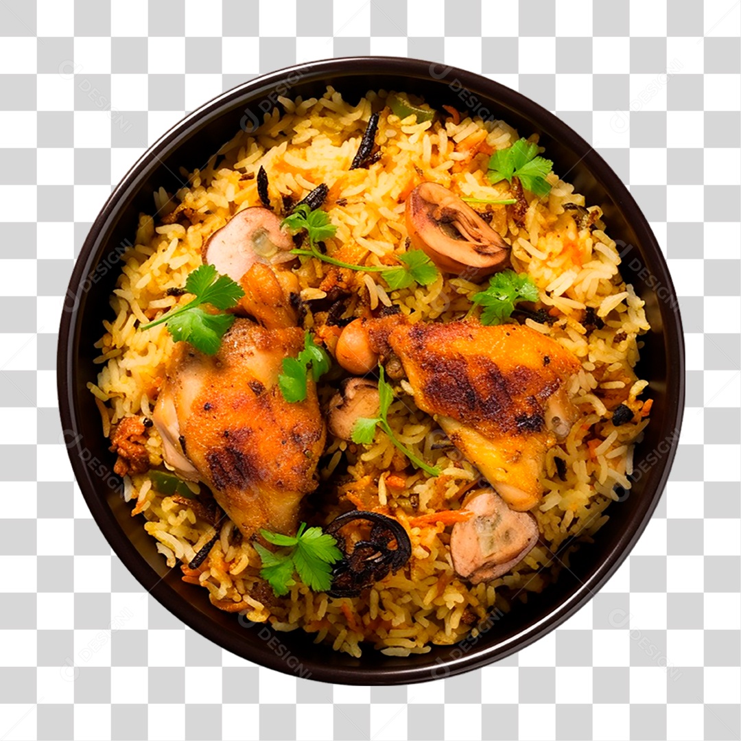 Tigela de Frango com Arroz PNG Transparente