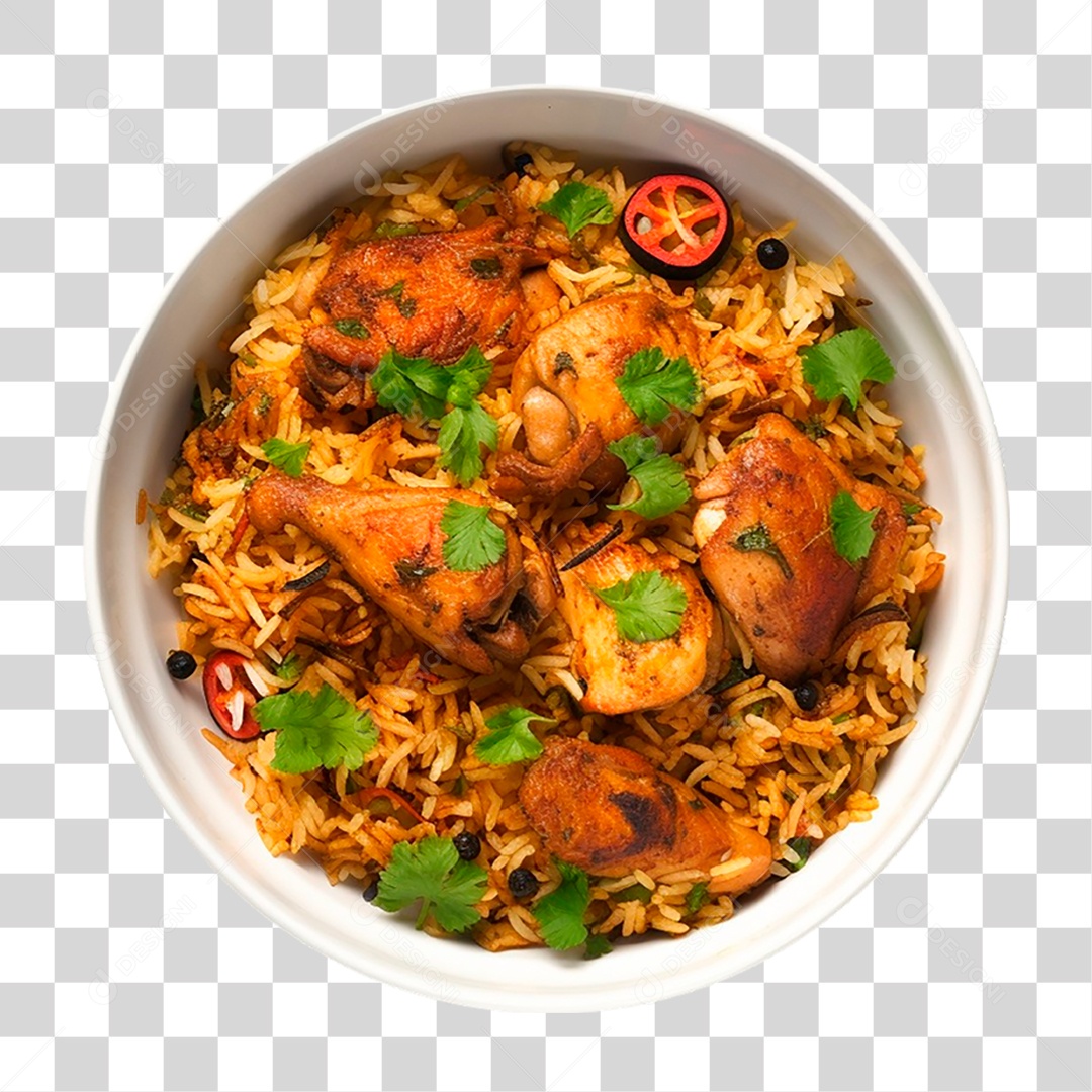 Tigela de Frango com Arroz PNG Transparente