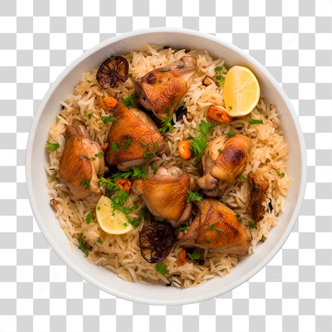 Tigela de Frango com Arroz PNG Transparente