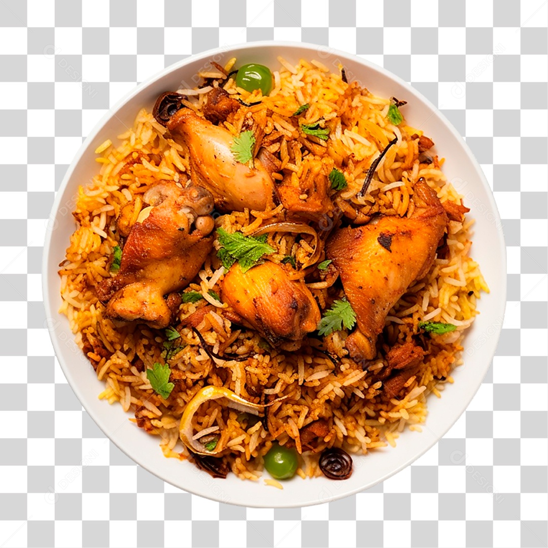 Tigela de Frango com Arroz PNG Transparente