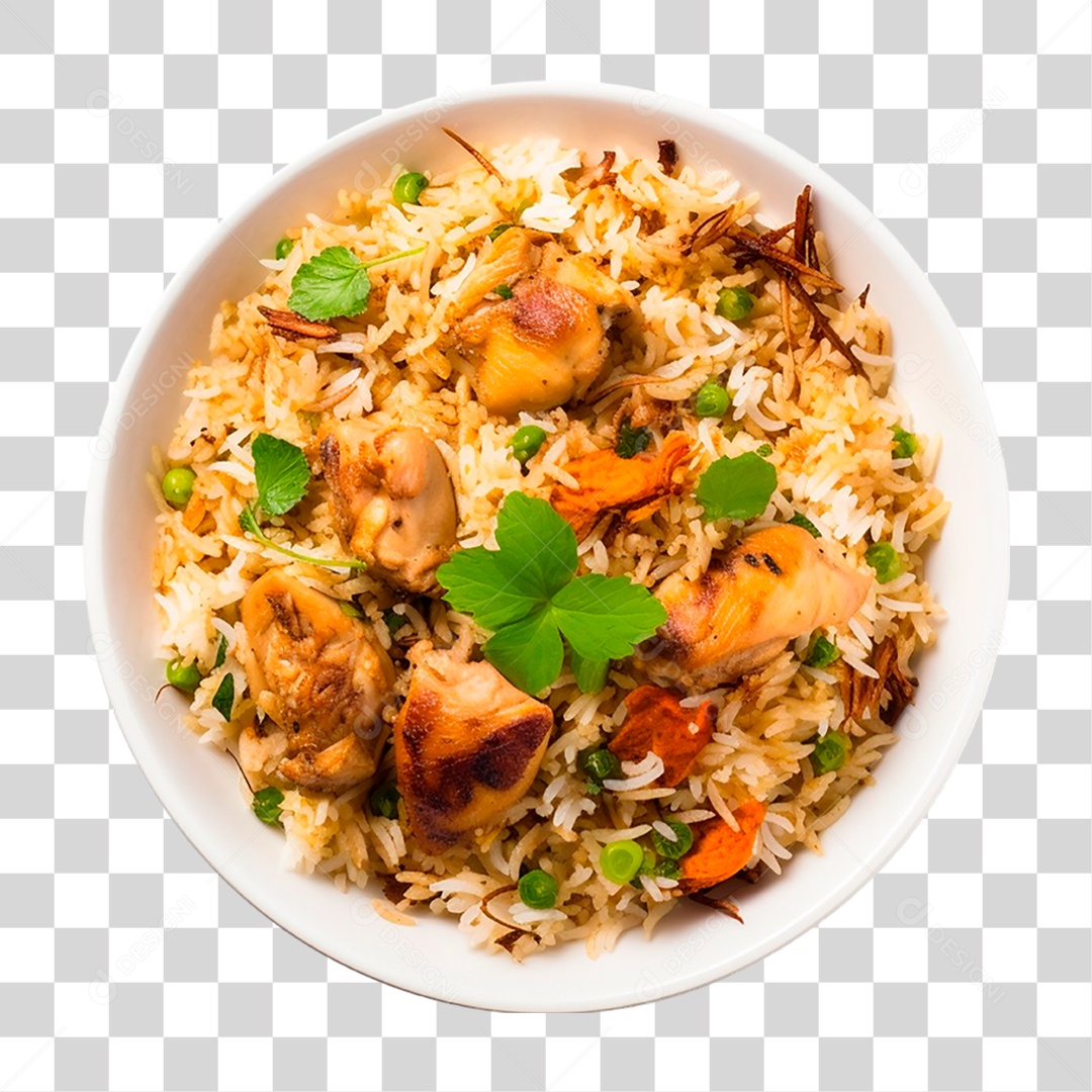 Tigela de Frango com Arroz PNG Transparente