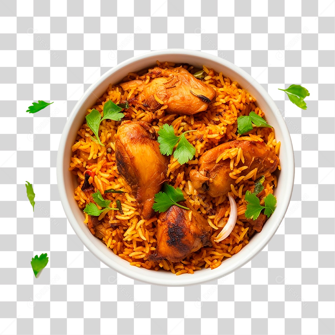 Tigela de Frango com Arroz PNG Transparente