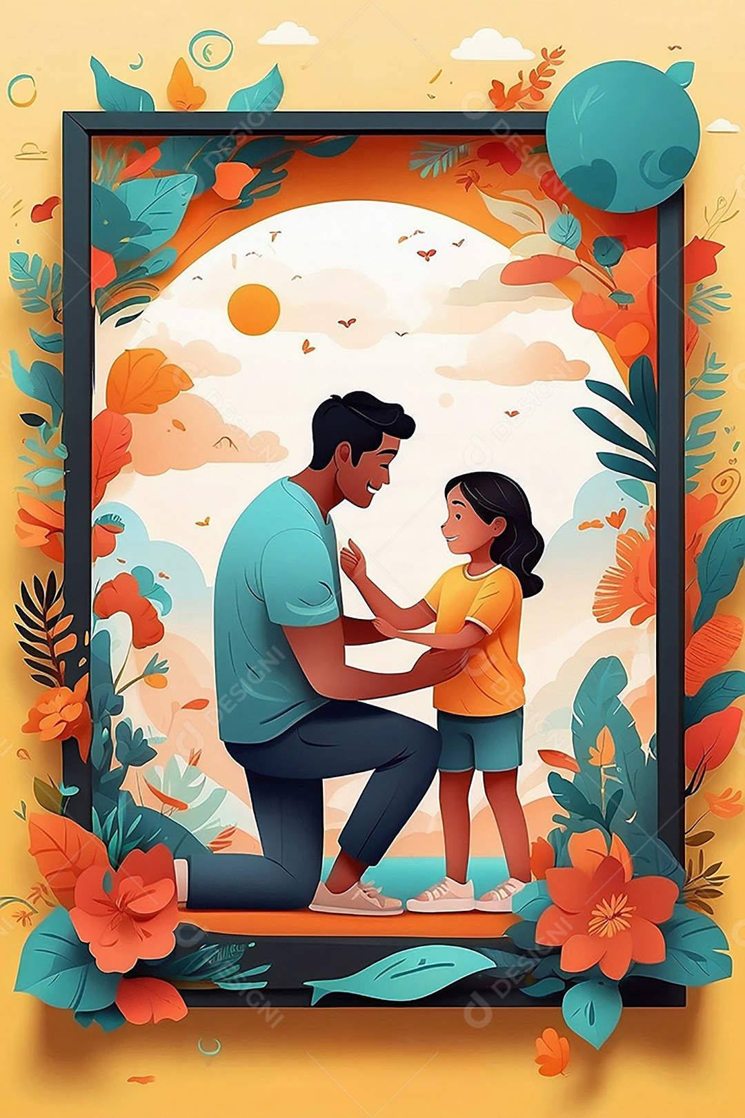 Dia dos Pais - Feliz pai e filho juntos IA regenerativa