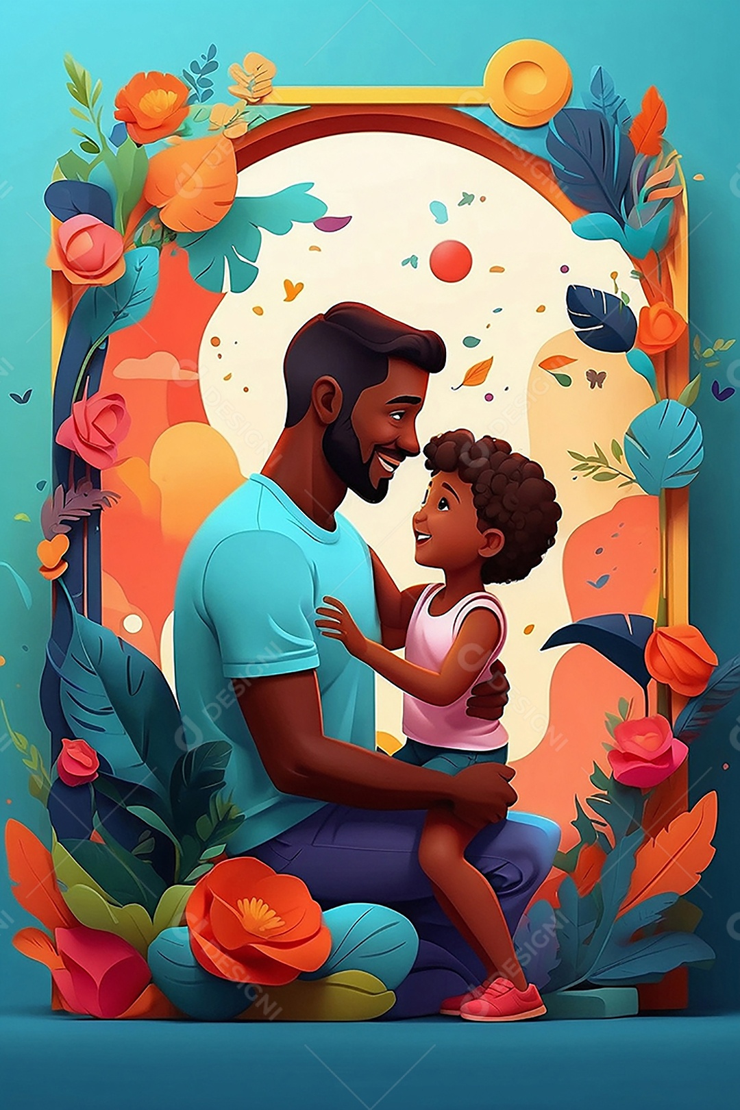 Dia dos Pais - Feliz pai e filho juntos IA regenerativa