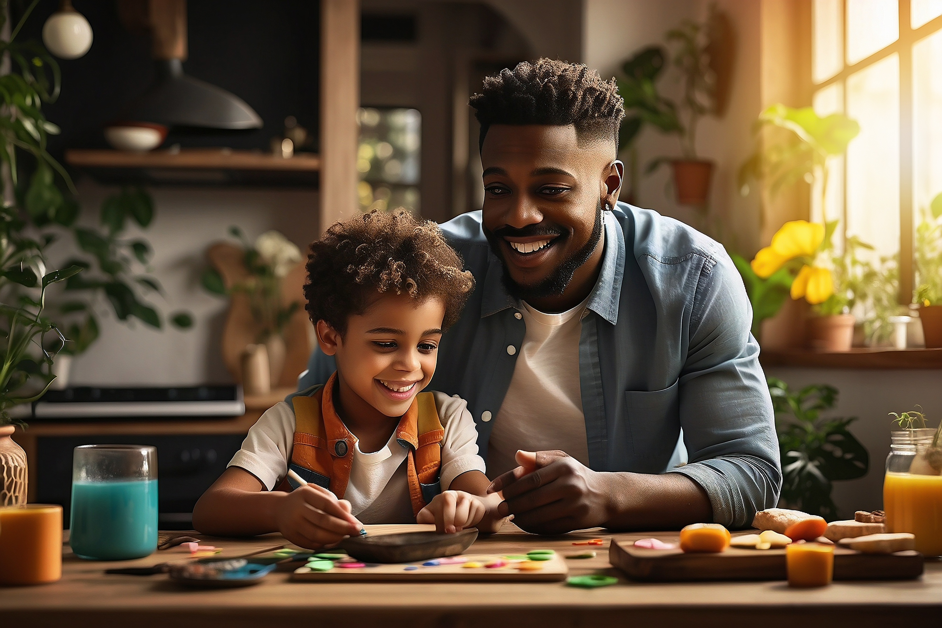 Dia dos Pais - Feliz pai e filho juntos