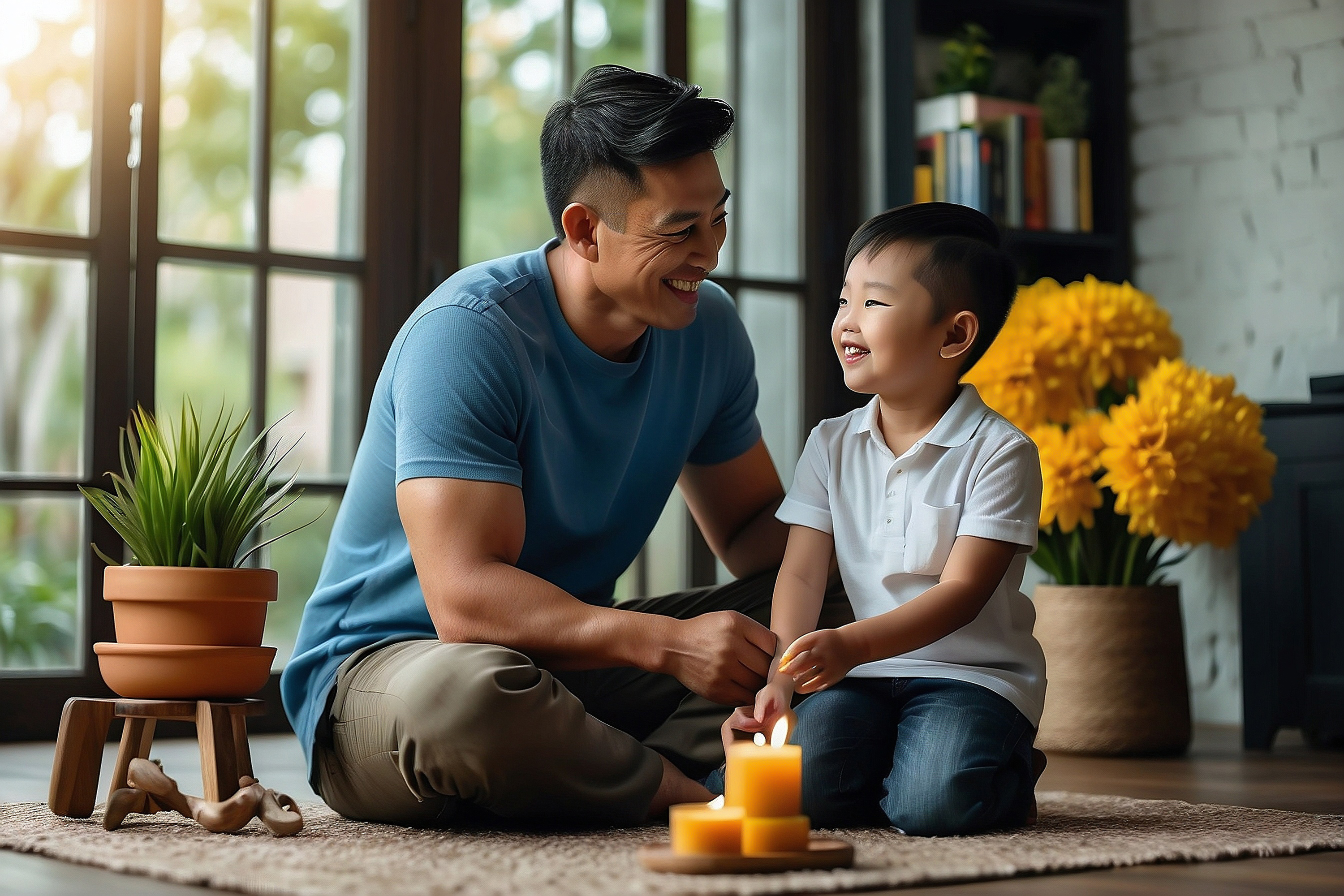 Dia dos Pais - Feliz pai e filho juntos