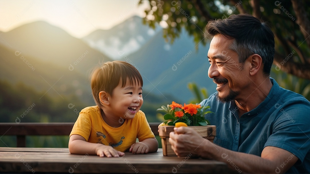 Dia dos Pais - Feliz pai e filho juntos