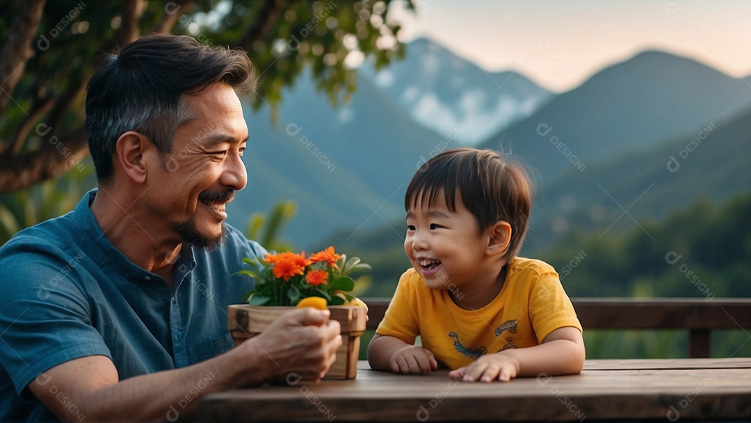 Dia dos Pais - Feliz pai e filho juntos