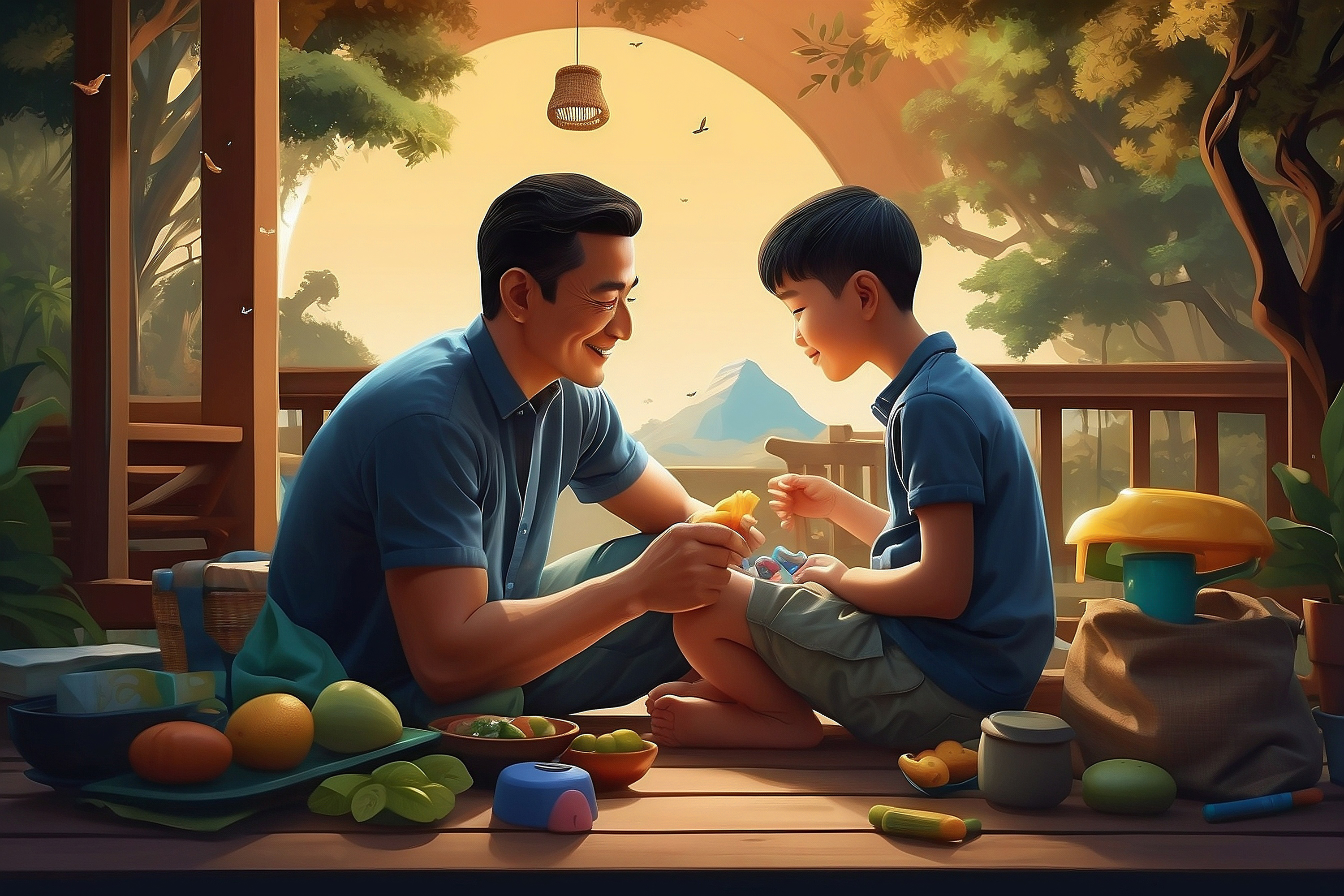 Dia dos Pais - Feliz pai e filho juntos