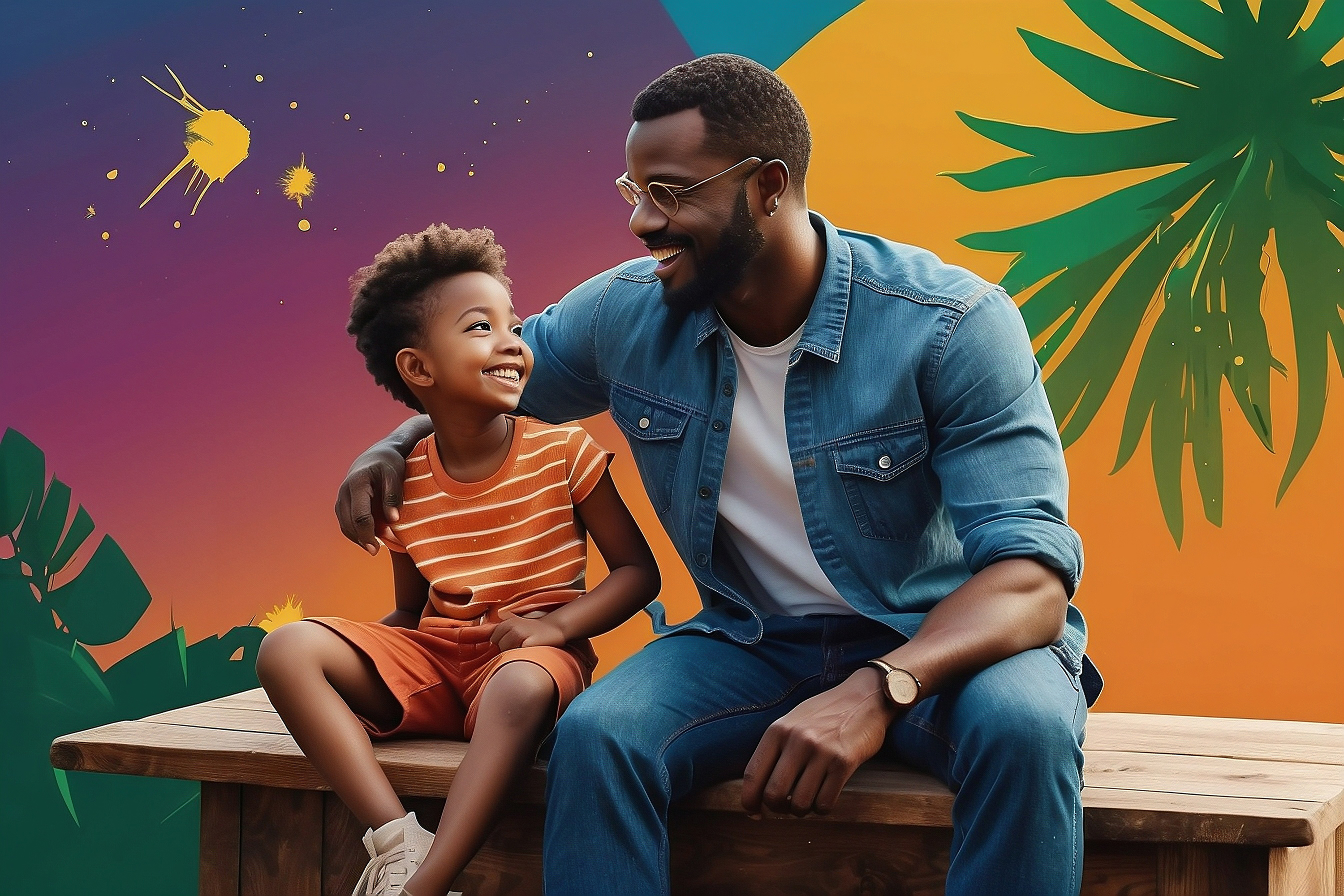 Dia dos Pais - Feliz pai e filho juntos