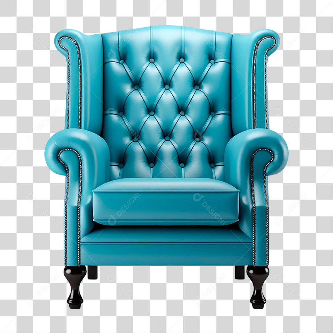 Poltrona Azul PNG Transparente