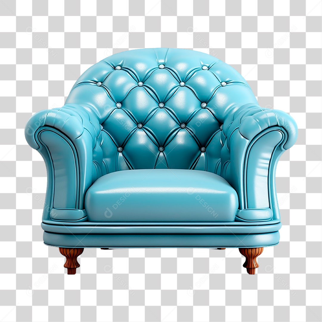 Poltrona Azul PNG Transparente