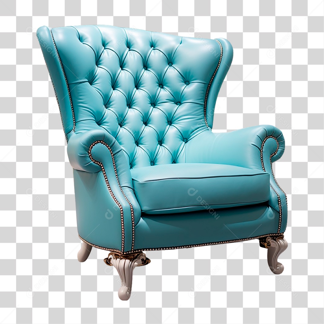 Poltrona Azul PNG Transparente