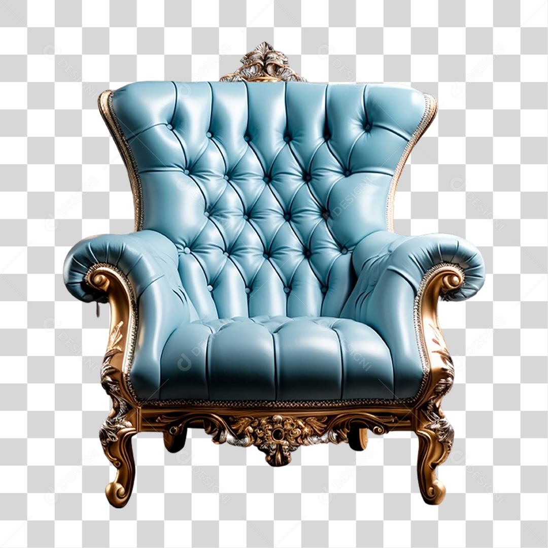 Poltrona Azul PNG Transparente