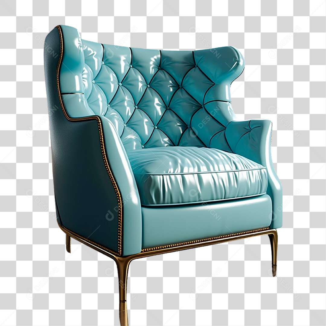 Poltrona Azul PNG Transparente