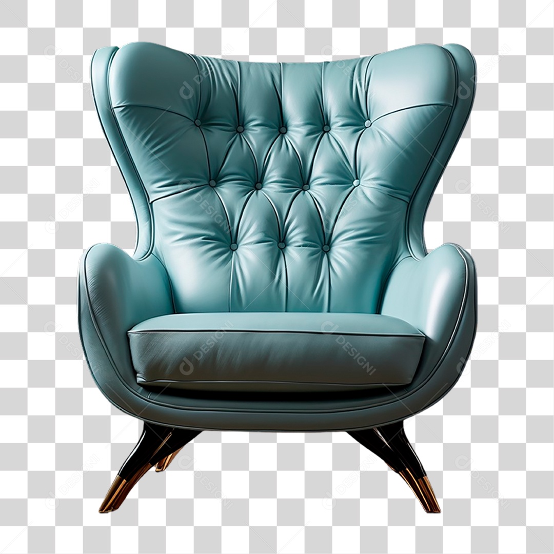 Poltrona Azul PNG Transparente
