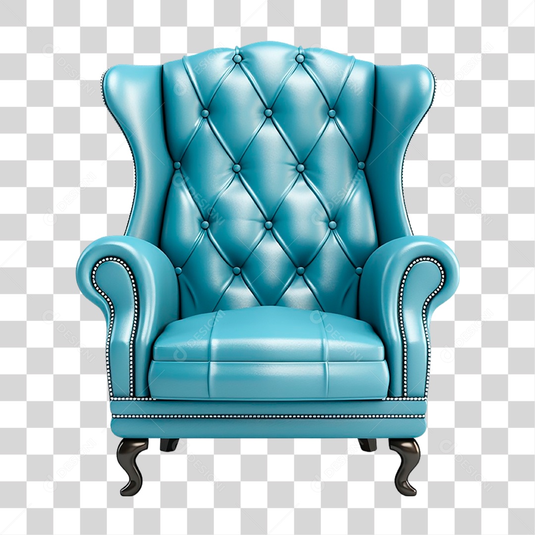 Poltrona Azul PNG Transparente