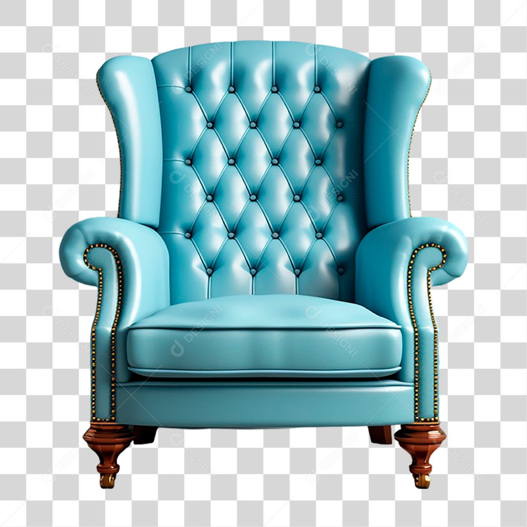 Poltrona Azul PNG Transparente