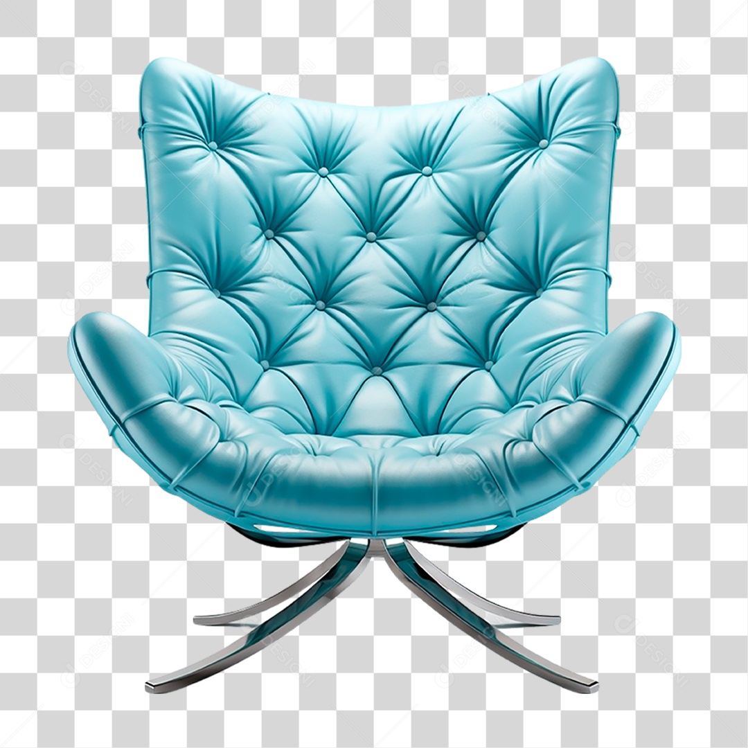 Cadeira Azul PNG Transparente