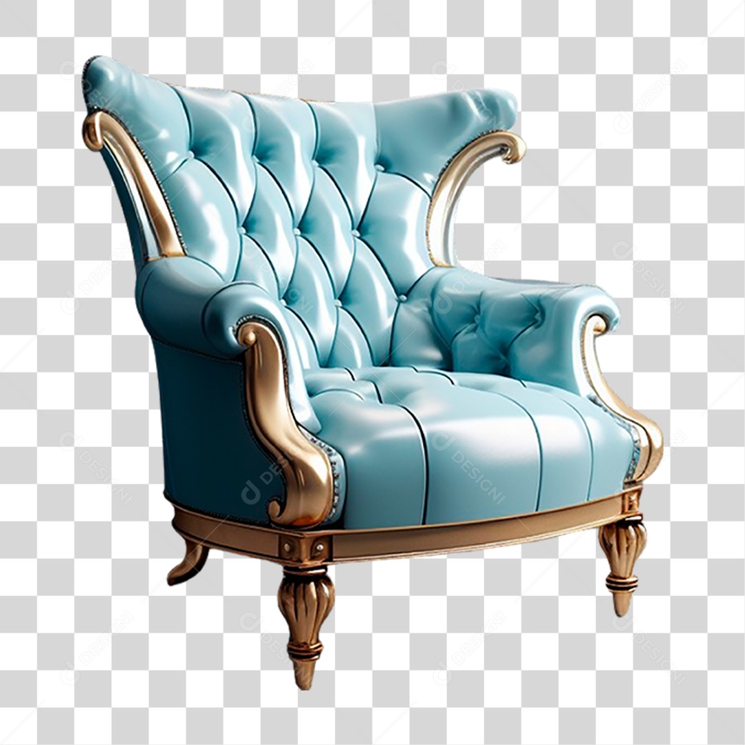 Poltrona Azul PNG Transparente