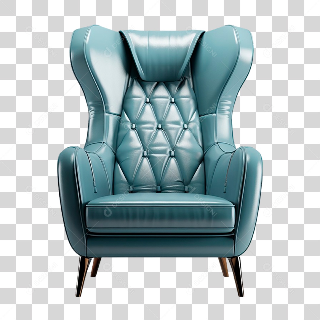 Poltrona Azul PNG Transparente