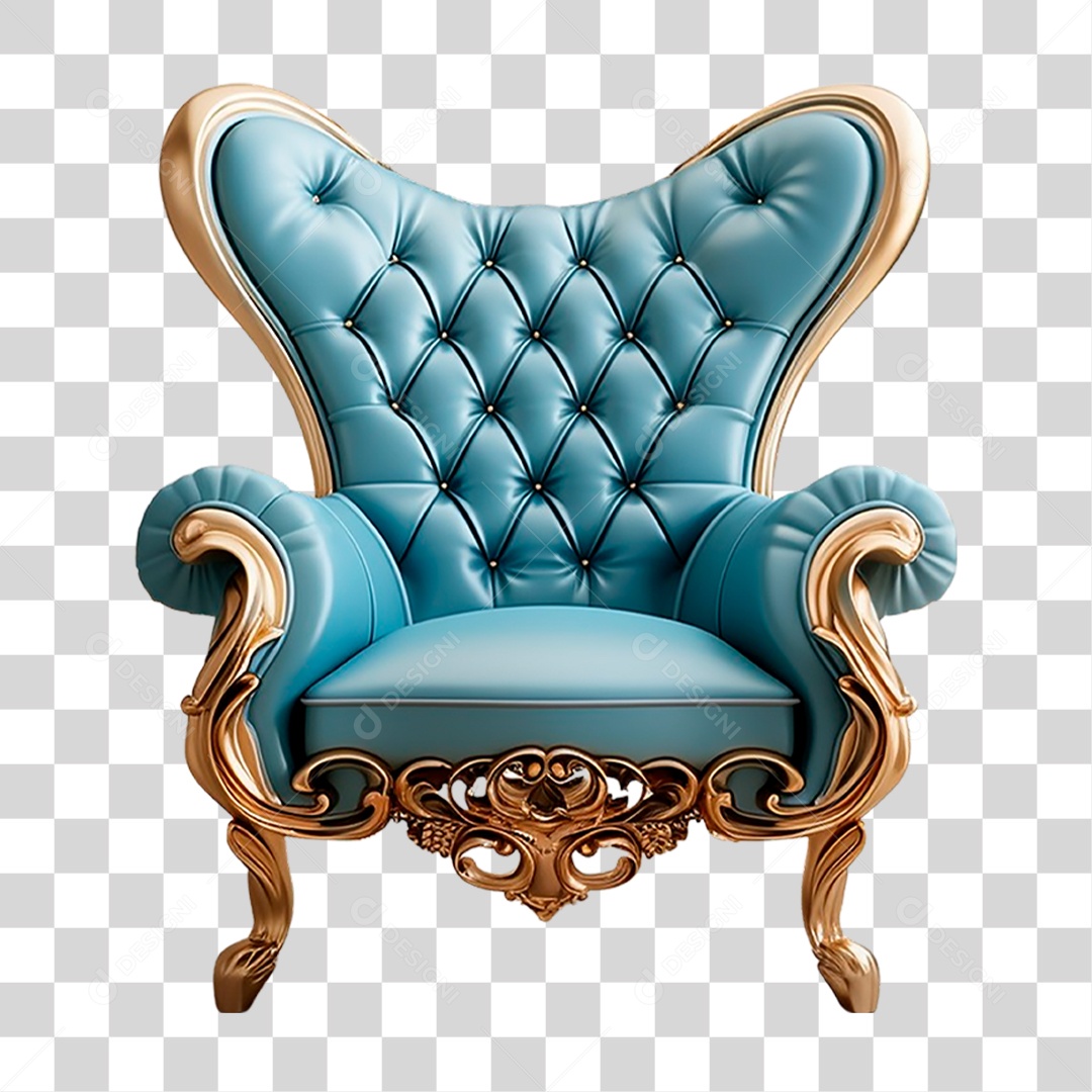 Poltrona Azul PNG Transparente