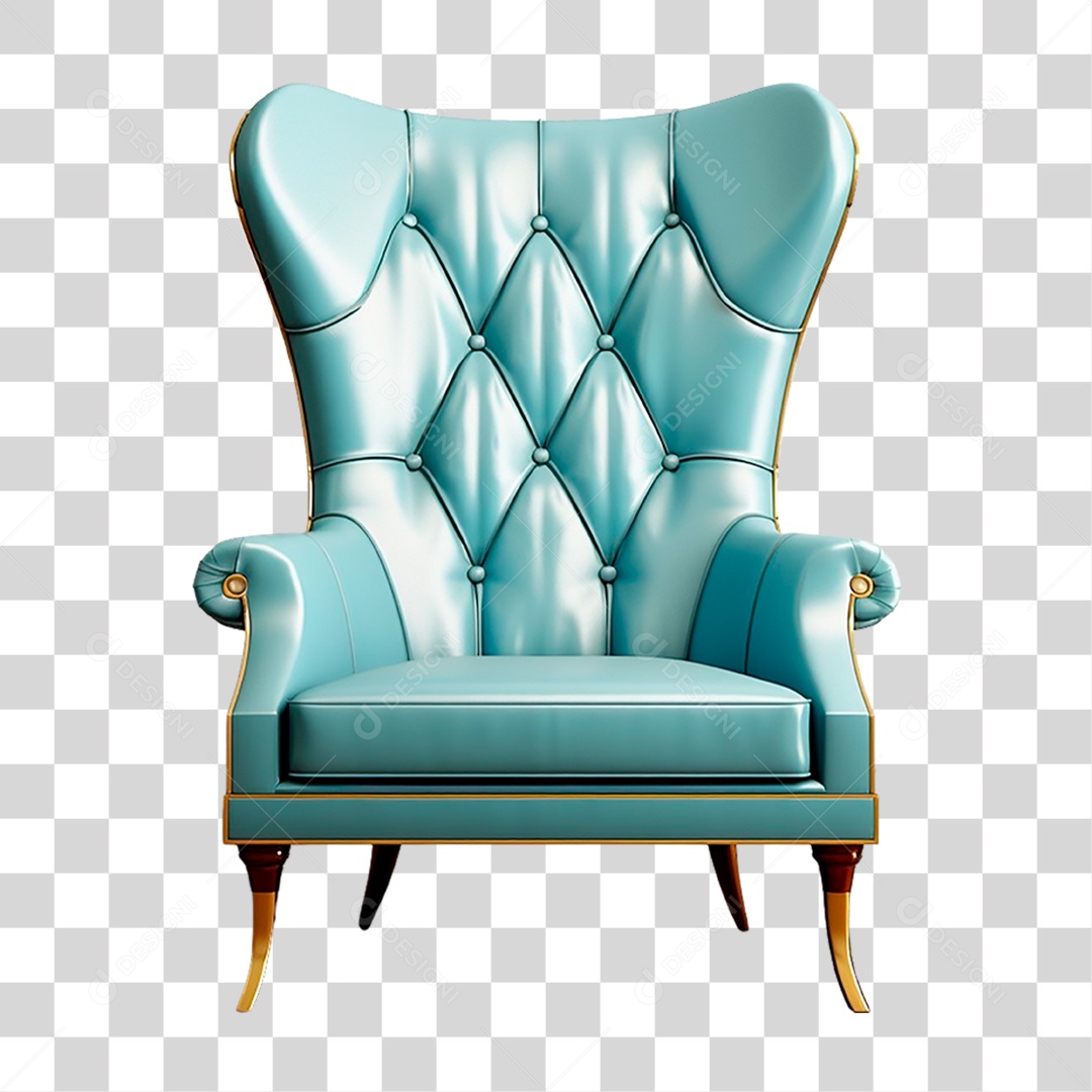 Poltrona Azul PNG Transparente