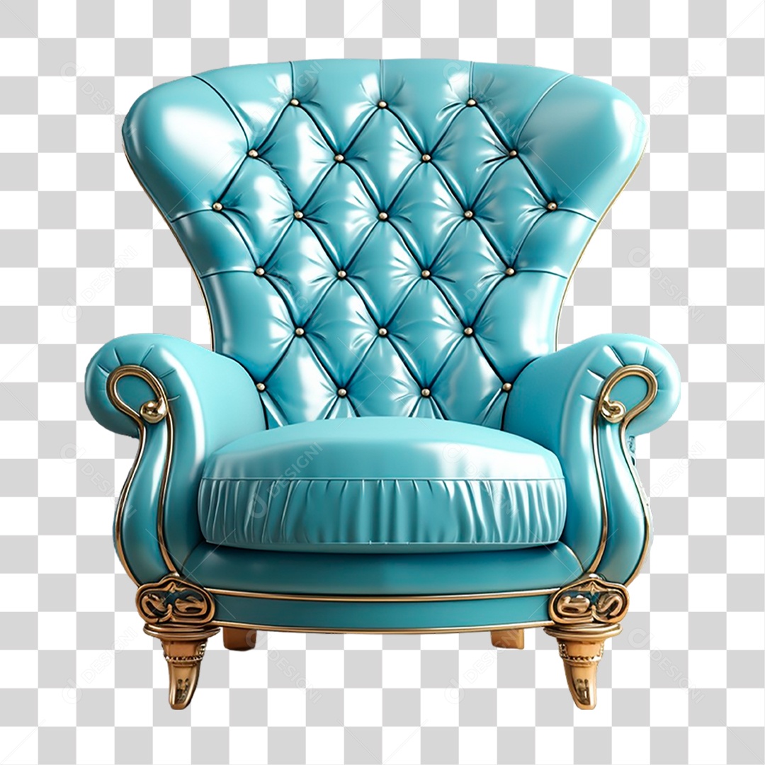 Poltrona Azul PNG Transparente