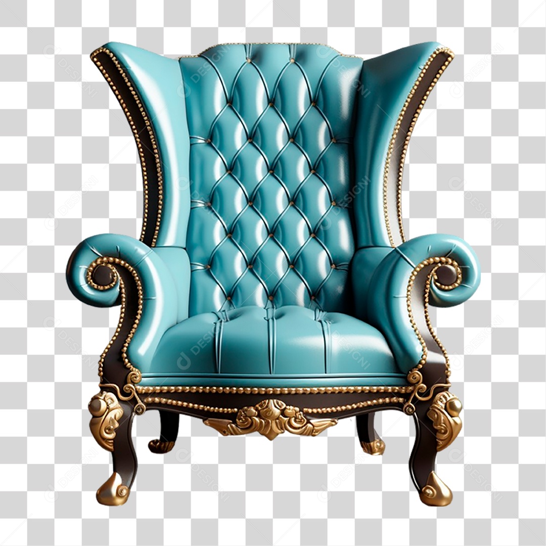 Poltrona Azul PNG Transparente