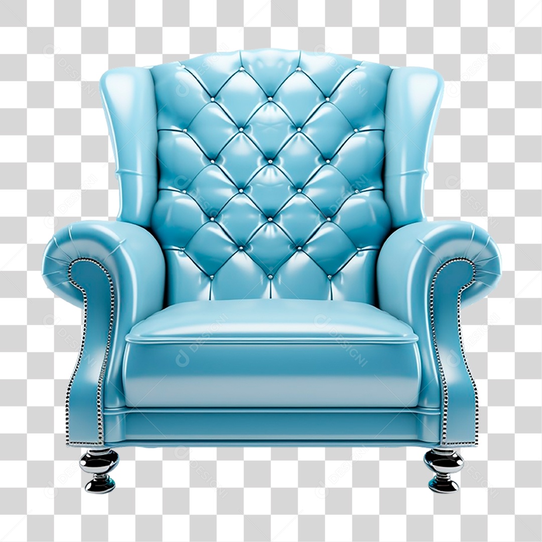 Poltrona Azul PNG Transparente