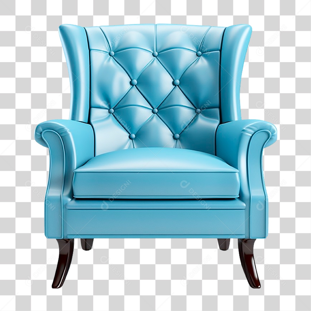 Poltrona Azul PNG Transparente