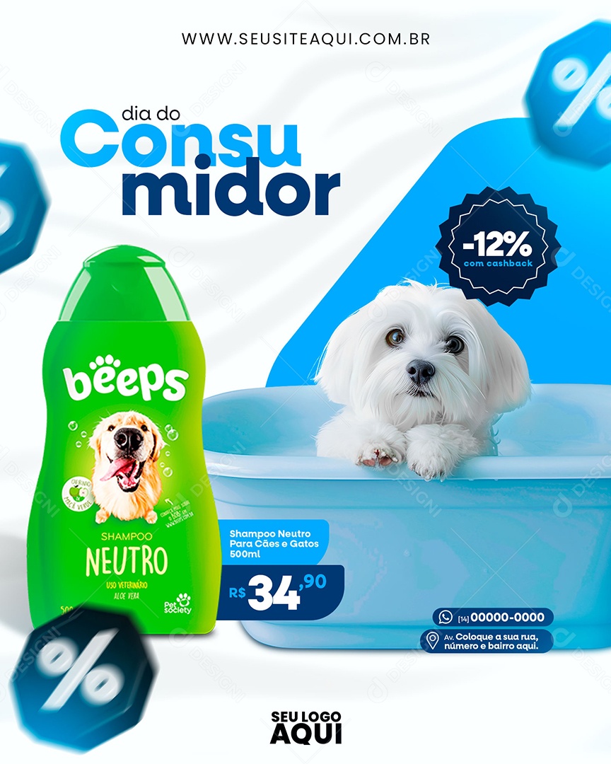 Dia Do Consumidor 15 de Março Shampoo Neutro Social Media PSD Editável