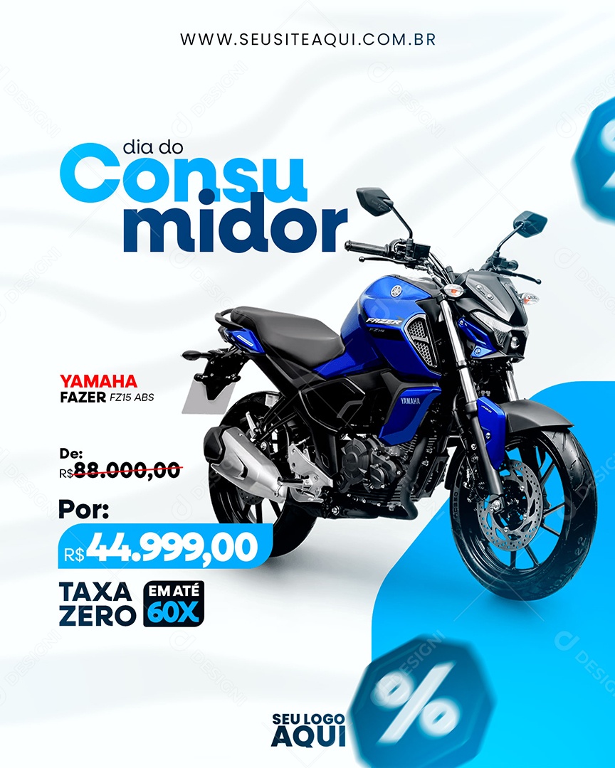 Dia Do Consumidor 15 de Março Yamaha Fazer Social Media PSD Editável