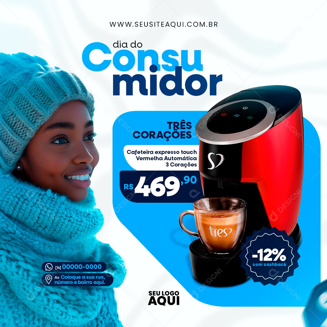 Dia Do Consumidor 15 de Março Três Corações Social Media PSD Editável