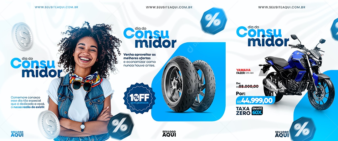 Banner Dia Do Consumidor 15 de Março Venha Aproveitar as Melhores Ofertas Social Media PSD Editável