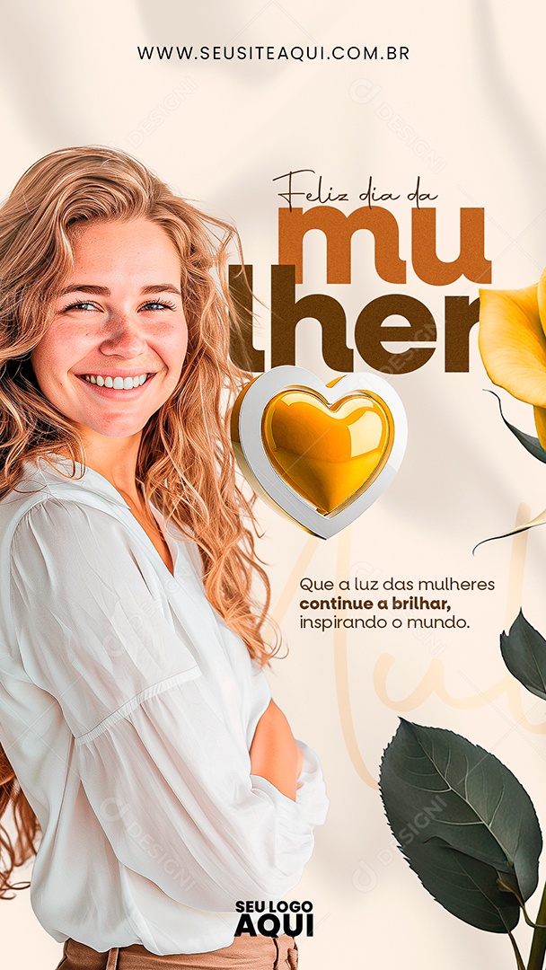 Story Dia Internacional das Mulheres 8 de Março que a Luz Continue a Brilhar Social Media PSD Editável