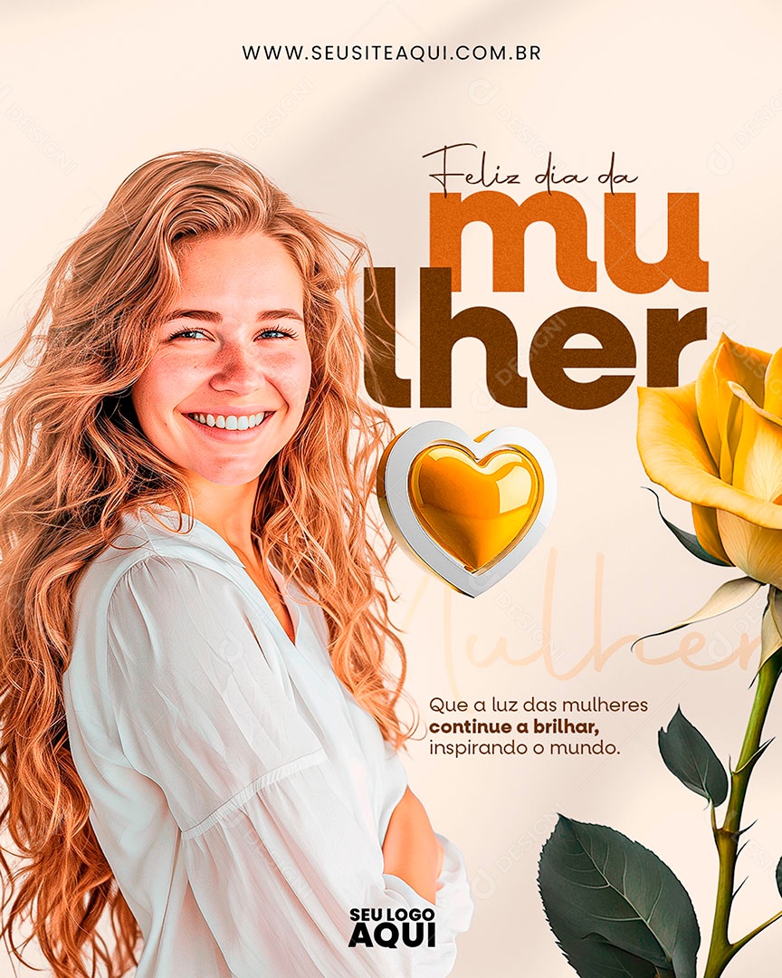 Dia Internacional das Mulheres 8 de Março que a Luz Continue a Brilhar Social Media PSD Editável