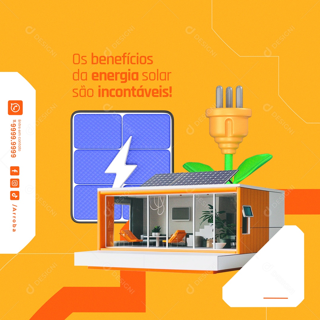 Social Media The Benefits of Solar Energy Are Countless PSD Editable