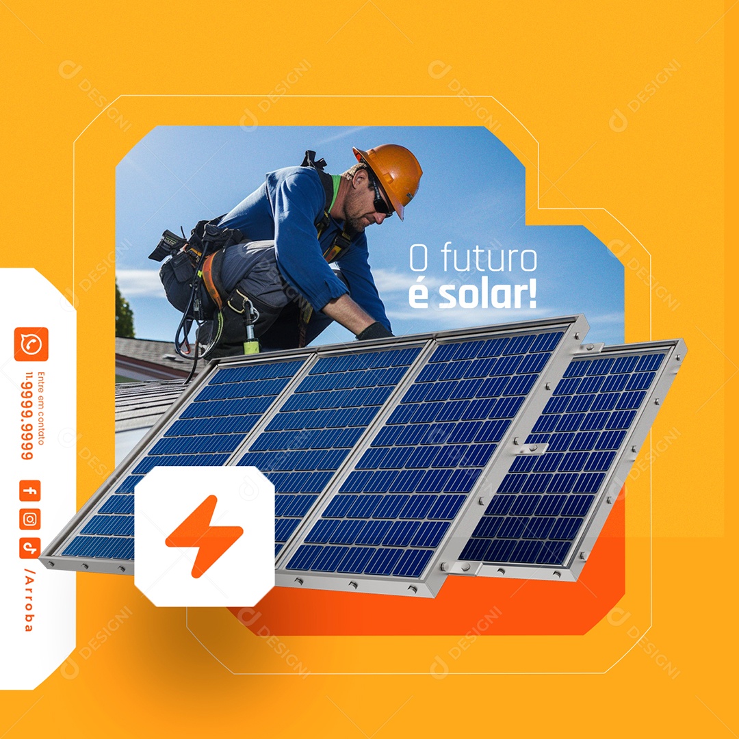 Energia Solar O futuro é solar Social Media PSD Editável