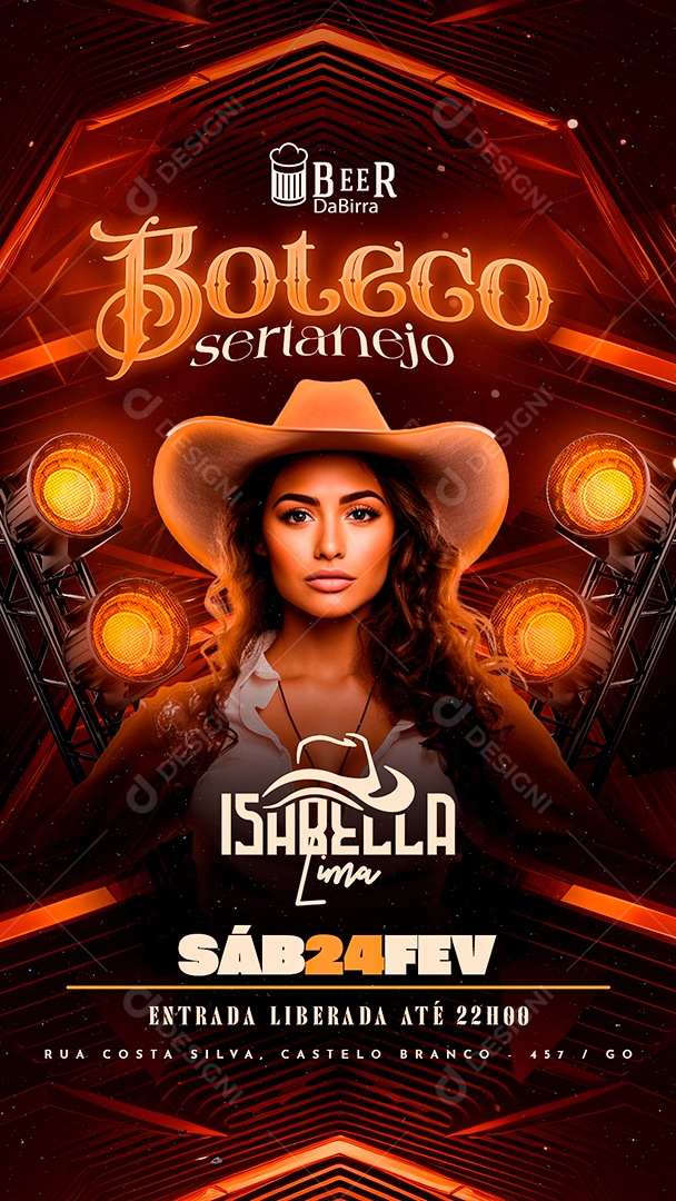 Story Flyer Boteco Sertanejo Isabella Lima Social Media PSD Editável