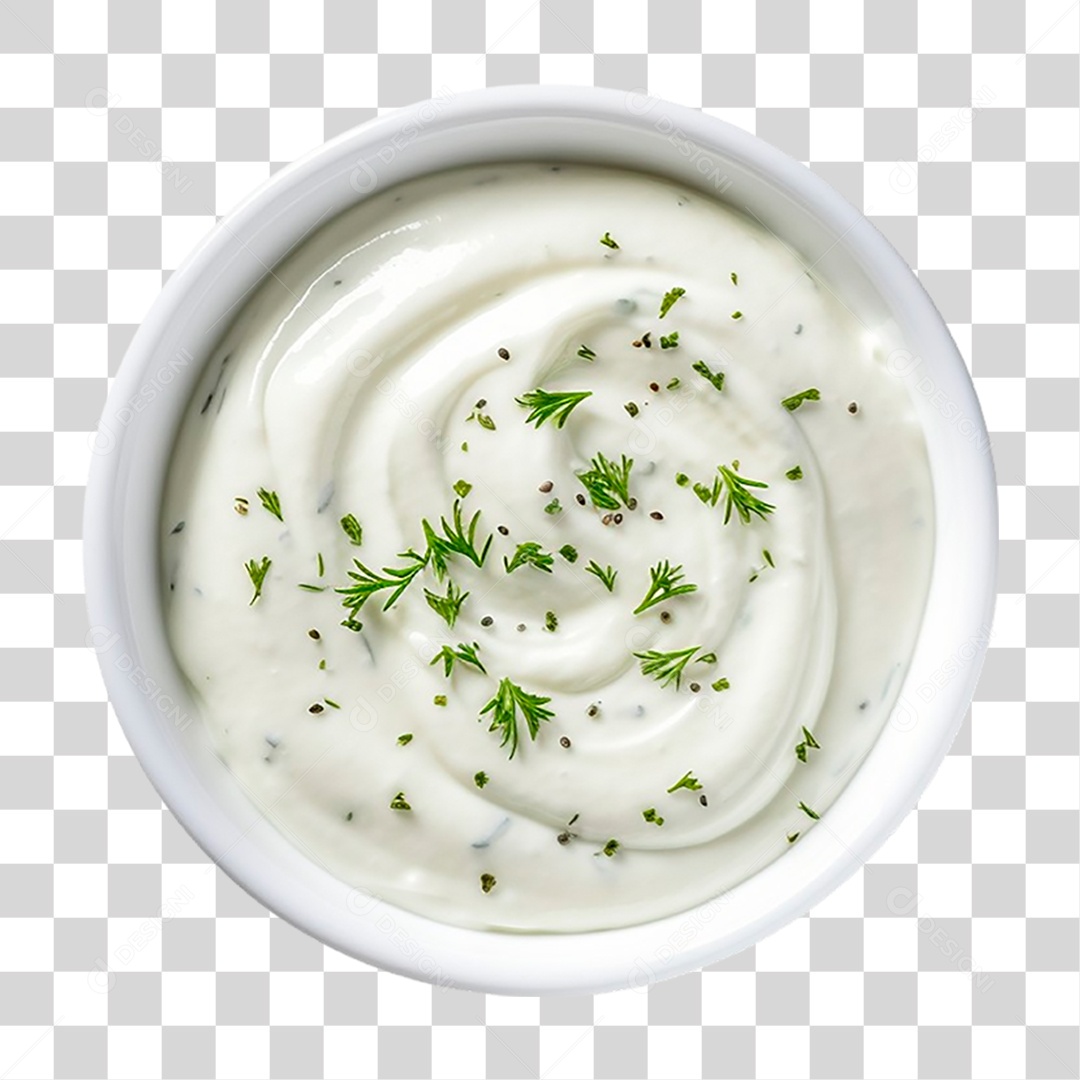Tigela de Molho Ranch PNG Transparente