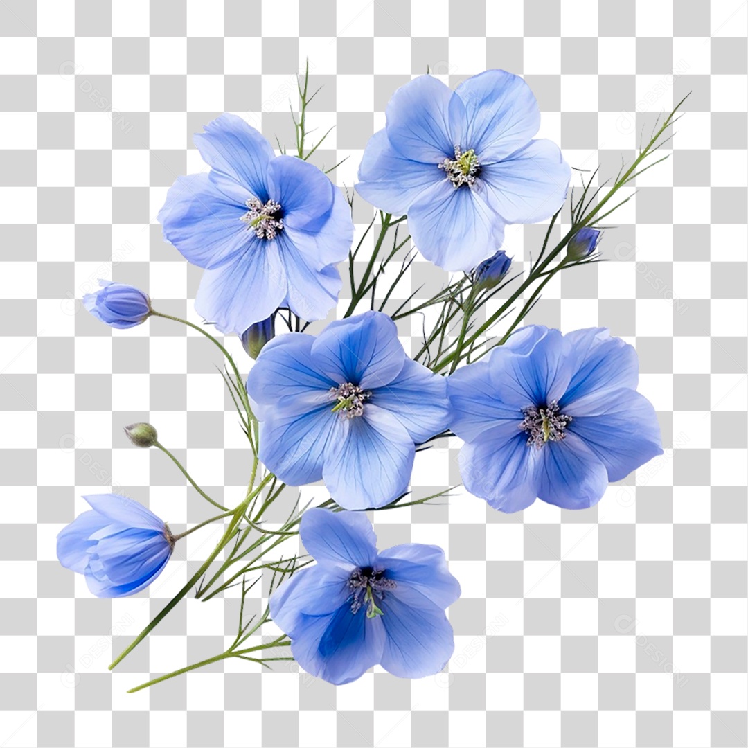 Flores Azuis PNG Transparente