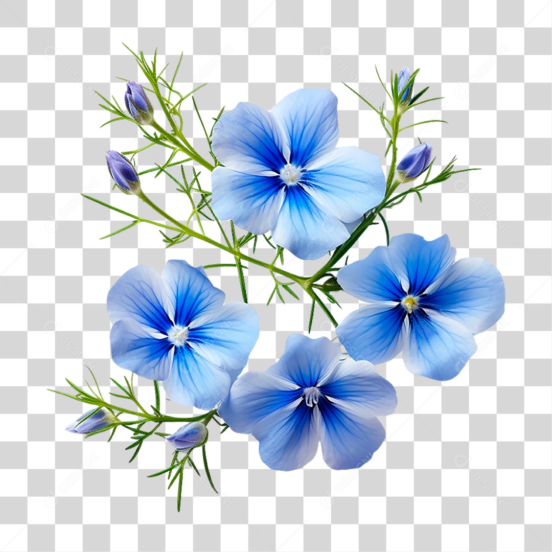 Flores Azuis PNG Transparente