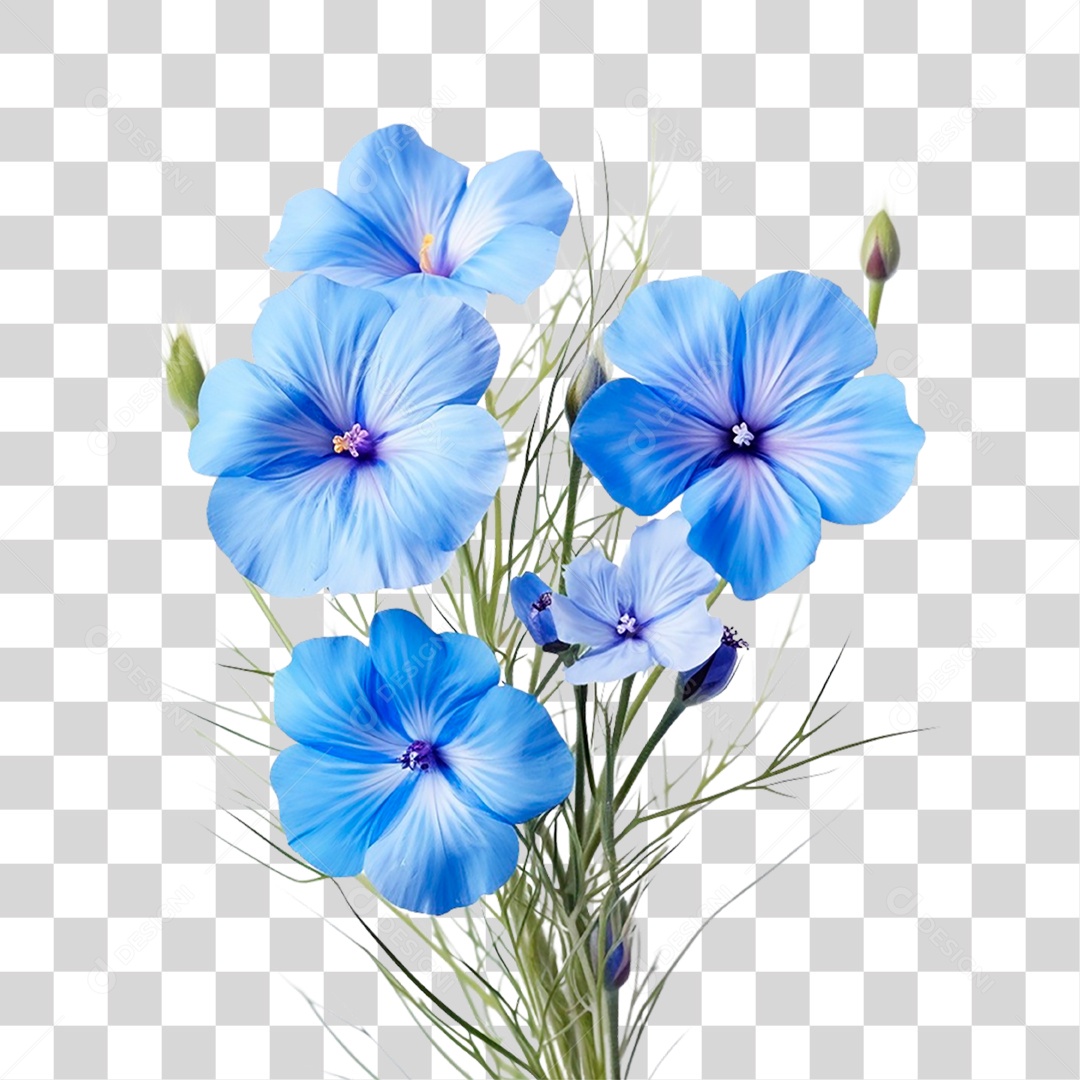Flores Azuis PNG Transparente